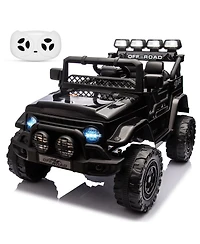 homfan 12V Ride On Truck Car, Electric Vehicle with Parent Remote Control, Battery Powered Toy Spring Suspension, 3 Speeds, Lights, Music