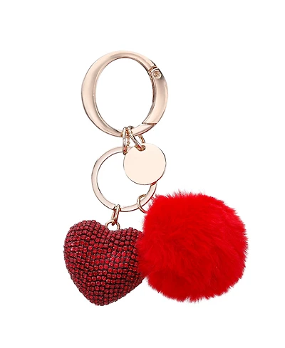 Nina Crystal Heart Poof Bag Charm