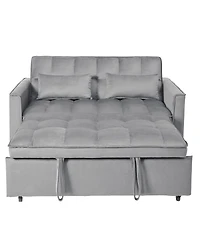 Streamdale Furniture Velvet Convertible Sleeper Sofa Bed with Metal Frame and Storage
