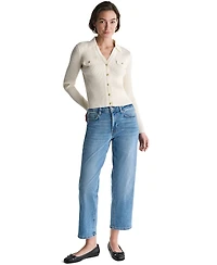 Bcbg Women's Ribbed Knit Collared V-Neck Cardigan