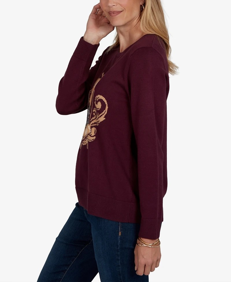 Ruby Rd. Petite Corgi-Graphic Scoop Neck Pullover