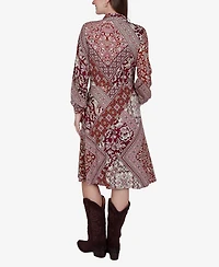 Ruby Rd. Petite Victorian Long-Sleeve Floral Midi Dress