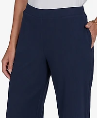 Ruby Rd. Petite Wide-Leg Pull-On Ribbed Pants