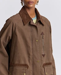 Avec Les Filles Women's Waxed Cotton Corduroy Utility Coat