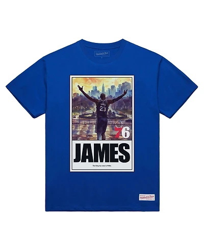 Mitchell & Ness Men's LeBron James Royal Philadelphia 76ers King Arrived T-Shirt