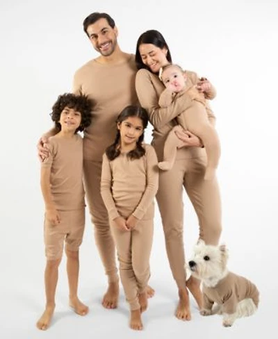 Leveret Matching Family Solid Beige Cotton Pajamas