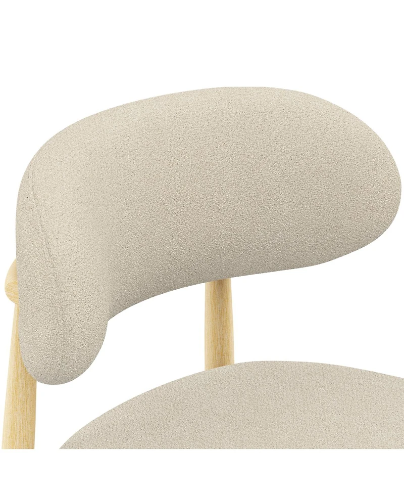 Streamdale Furniture Dining Chairs Set of 4, Minimalist Modern Lamb Wool Cushioned Chair