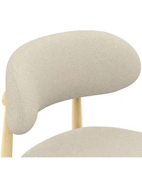 Streamdale Furniture Dining Chairs Set of 4, Minimalist Modern Lamb Wool Cushioned Chair