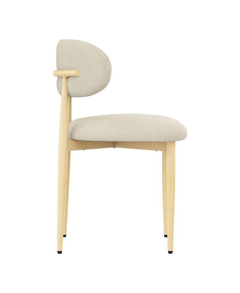 Streamdale Furniture Dining Chairs Set of 4, Minimalist Modern Lamb Wool Cushioned Chair