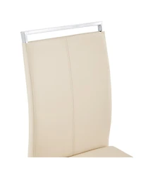 Streamdale Furniture Set of 4 Champagne Pu Upholstered Modern Dining Chairs