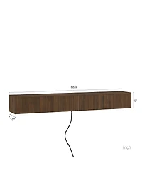 Streamdale Furniture 69" Led Floating Tv Stand Wall Mounted Entertainment Center for 55-65" Tv