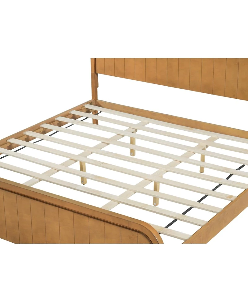 Streamdale Furniture King Wood Platform Bed Frame with Headboard