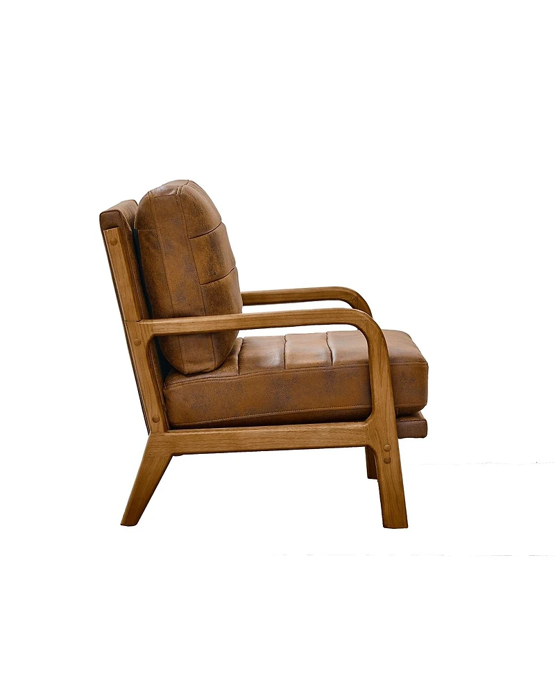 Streamdale Furniture Solid Wood Accent Chair with Foil Fabric and Memory Foam Cushion