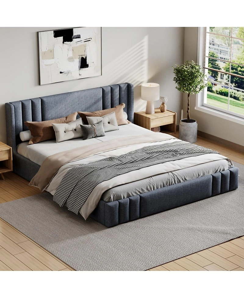 Streamdale Furniture King Size Upholstered Platform Bed Frame