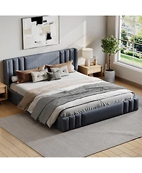Streamdale Furniture King Size Upholstered Platform Bed Frame