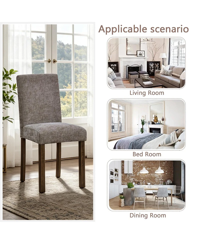 Streamdale Furniture Wooden Dining Chairs Set of 4, Walnut with Padded Seats