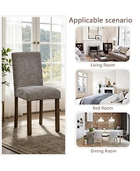 Streamdale Furniture Wooden Dining Chairs Set of 4, Walnut with Padded Seats