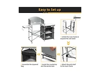 Boyel Living Foldable Outdoor Bbq Portable Grilling Table With Windscreen Bag