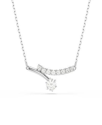 Swarovski Sterling Silver-Plated White Crystals Necklace