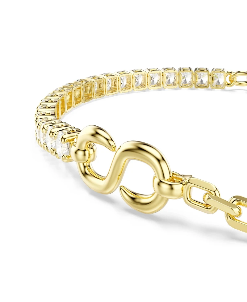Swarovski Gold-Tone Plated White Crystals Bracelet