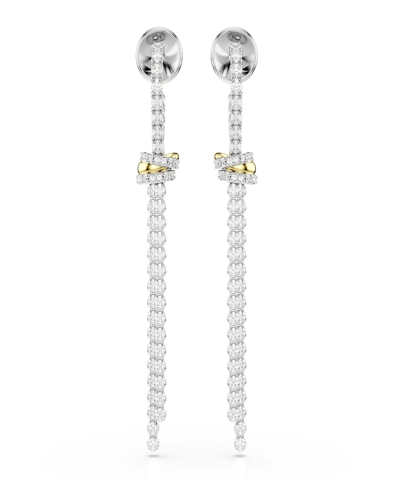 Swarovski Gold-Tone and Sterling Silver-Plated White Crystals Earrings