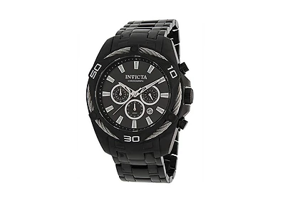 Invicta Bolt 34136 Men's 50mm Quartz Chronograph Watch - Black Dial, Black Stainless Steel Bracelet