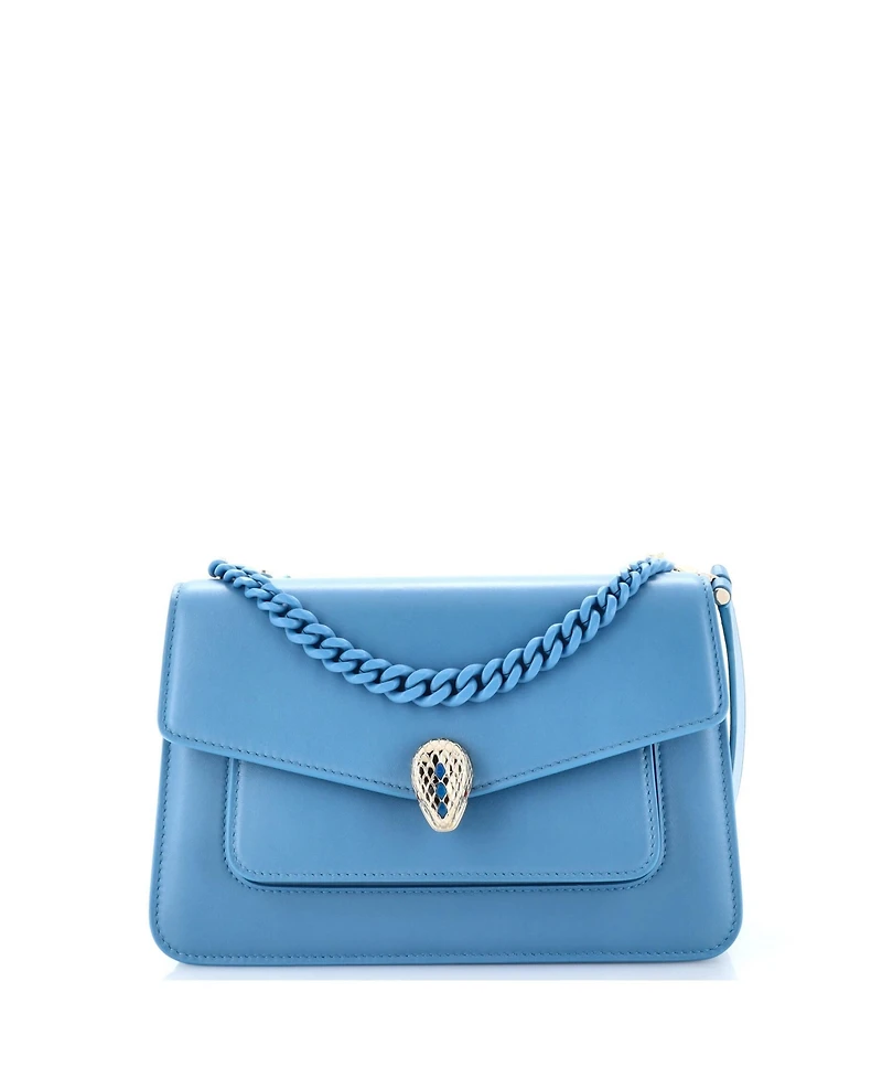 Pre-Owned Bvlgari Medium Serpenti Forever Maxi Chain Crossbody Bag Leather