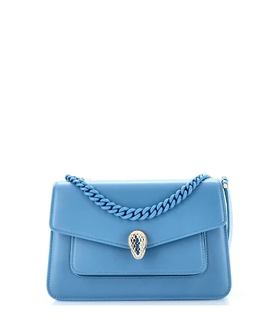 Pre-Owned Bvlgari Medium Serpenti Forever Maxi Chain Crossbody Bag Leather