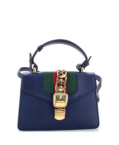 Pre-Owned Gucci Mini Sylvie Top Handle Bag Leather