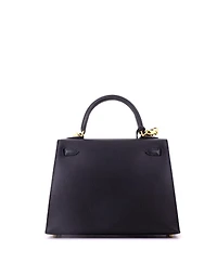 Pre-Owned Hermes Kelly 25 Handbag Black Epsom with Gold Hardware