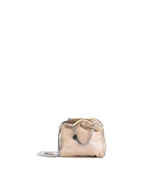 Pre-Owned Stella McCartney Tiny Falabella Fold Over Crossbody Bag Metallic Crackled Faux Leather