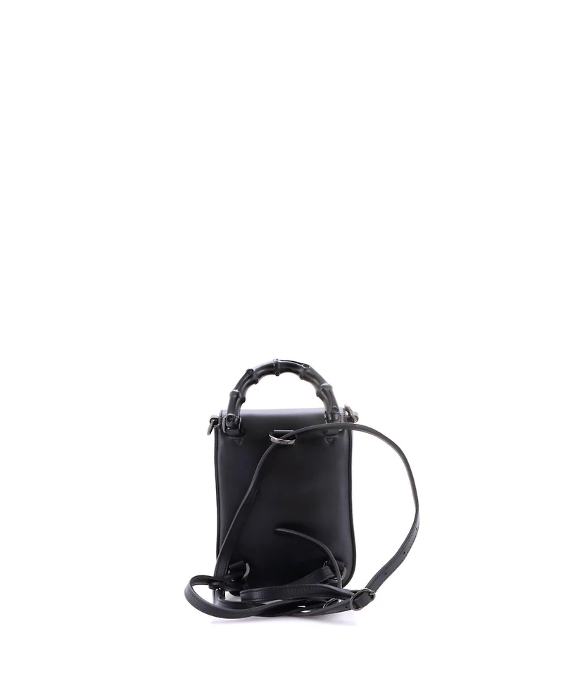 Pre-Owned Gucci Mini Bamboo Top Handle Backpack Leather