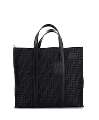 Pre-Owned Fendi Large Convertible Open Tote Zucca Jacquard Fabric and Leather