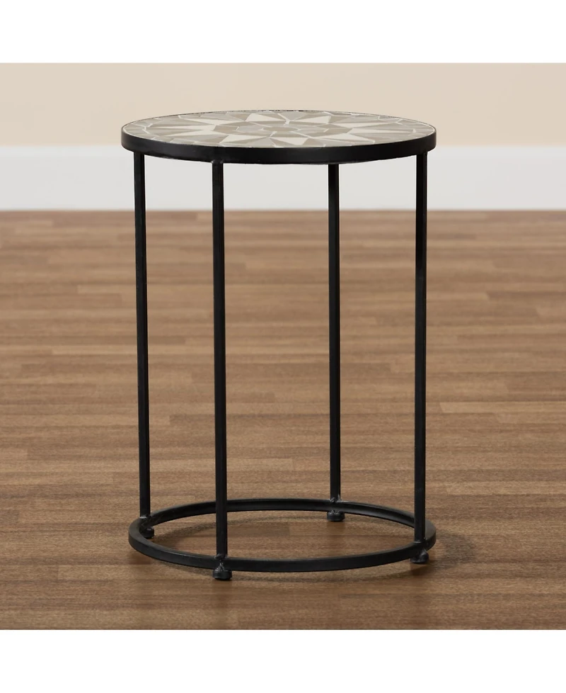 Baxton Studio Kaden 19.1" Metal Modern and Contemporary Side Table