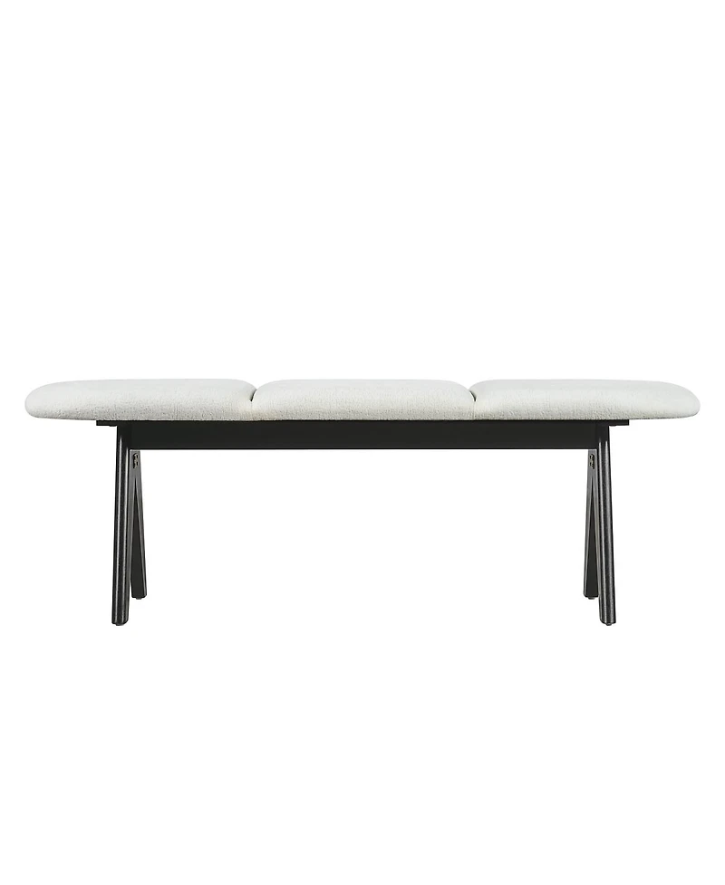 Streamdale Furniture Upholstered 53" Entryway Bench with Fabric and Black Legs