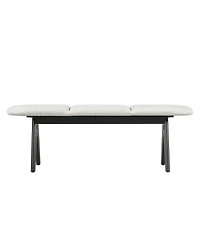 Streamdale Furniture Upholstered 53" Entryway Bench with Fabric and Black Legs