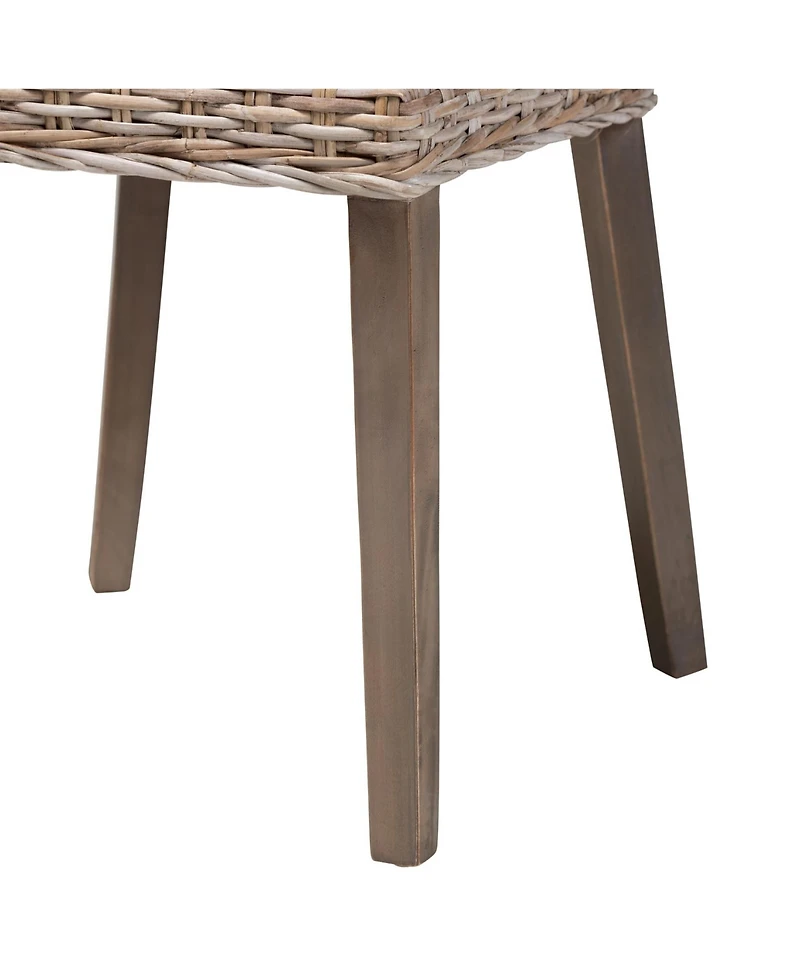 bali & pari Magy 32.9" Rattan Modern Bohemian Dining Chair