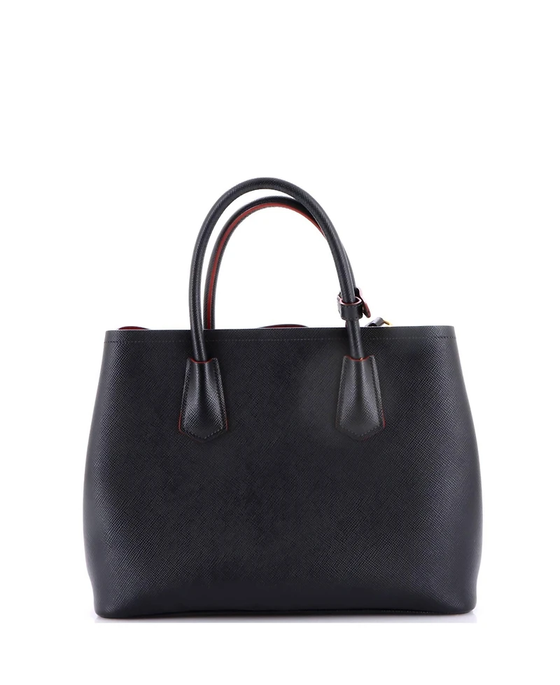 Pre-Owned Prada Medium Cuir Double Tote Saffiano Leather