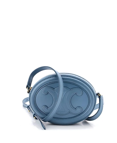 Pre-Owned Celine Mini Triomphe Oval Crossbody Bag Leather