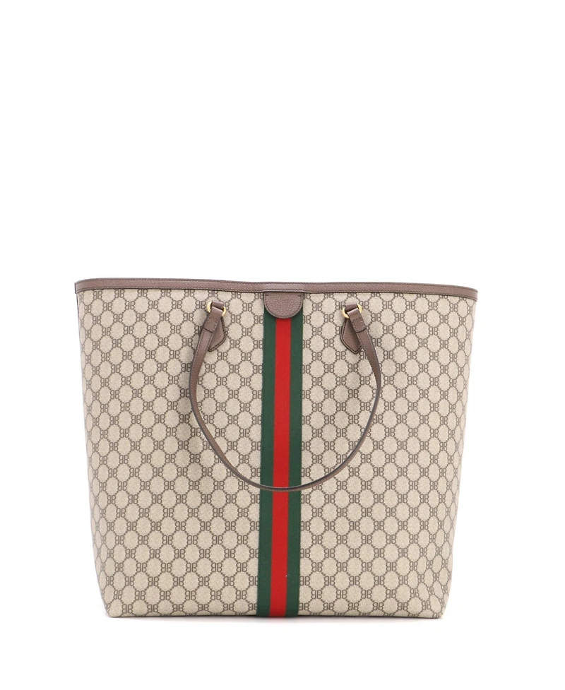 Pre-Owned Balenciaga Large x Gucci The Hacker Project Tote Graffiti Bb Coated Canvas