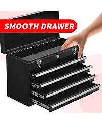 Streamdale Furniture 4-Drawer Portable Metal Tool Chest and Box with Lock