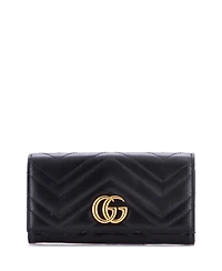 Pre-Owned Gucci Gg Marmont Continental Wallet Matelasse Leather