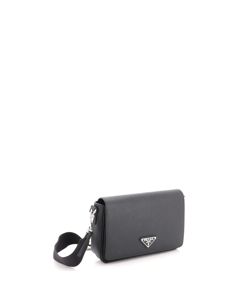 Pre-Owned Prada Flap Messenger Bag Saffiano Leather