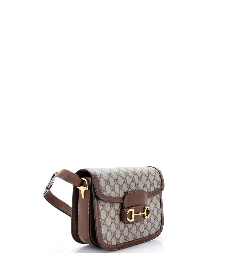 Pre-Owned Gucci Small Horsebit 1955 Shoulder Bag Gg Coated Canvas with Leather