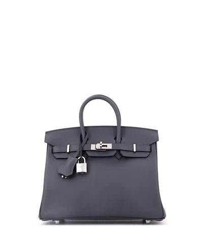 Pre-Owned HERMES Birkin 25 Handbag Swift with Palladium Hardware