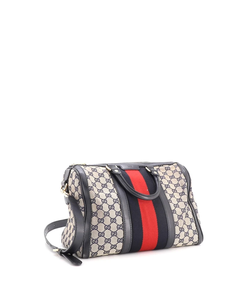 Pre-Owned Gucci Vintage Web Boston Bag Gg Canvas
