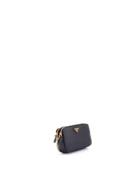 Pre-Owned Prada Mini Double Zip Wallet on Chain Crossbody Saffiano Leather