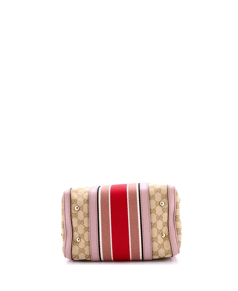 Pre-Owned Gucci Small Vintage Web Boston Bag Gg Canvas