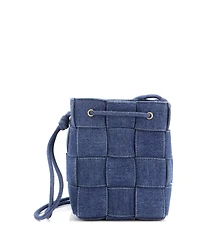 Pre-Owned Bottega Veneta Small Cassette Bucket Bag Maxi Intrecciato Denim