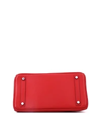 Pre-Owned Hermes Birkin 25 Handbag Red Epsom with Palladium Hardware